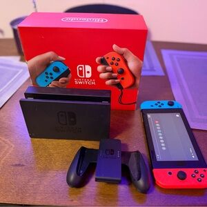 Nintendo Switch Console with Red and Blue Joy-Con